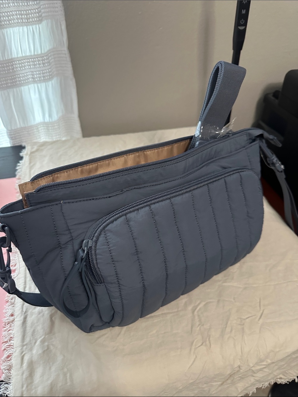 Quilted stroller Bag - Grayish blue by Cloud Island. New